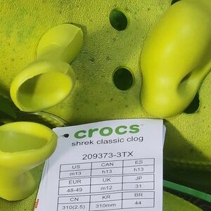 Crocs x DreamWorks Shrek classic clogs Mens 13 lime punch New